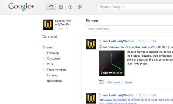 Join onlyWebPro At Google+