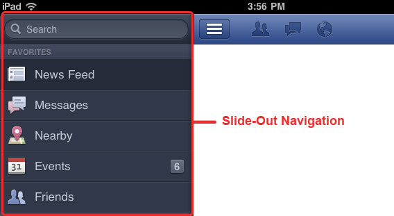 Facebook App Style Slide-Out Navigation